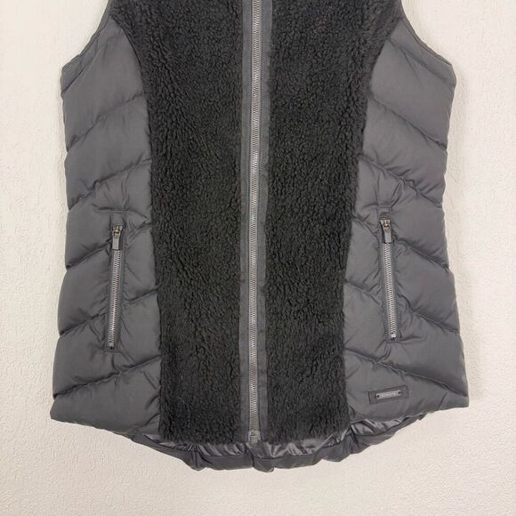 Athleta Black Fleece and Puffer Zip Up Winter Vest with Pockets Size Small - Picture 3 of 9